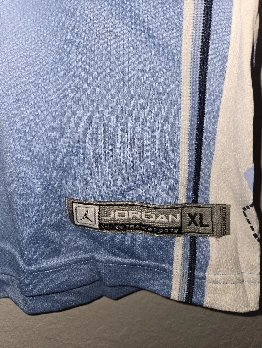 Jordan Men’s Light Blue and Navy Sleeveless Jersey, North Carolina Tarheels